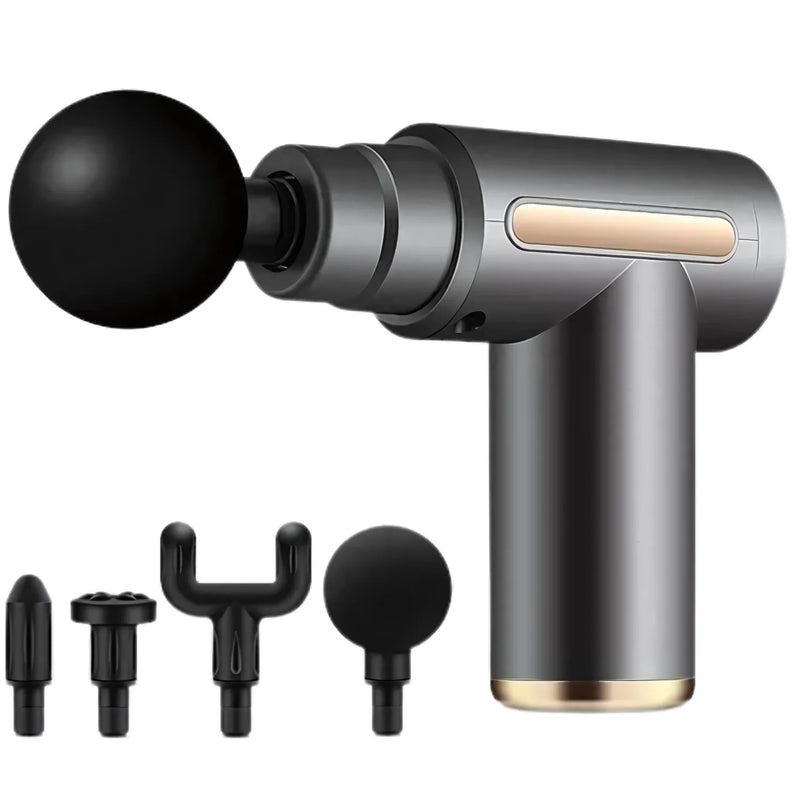 Pistola Massageadora Miofascial Fisio Atleta Gun Relax Crossfit Massagem 4 Ponteiras e Variação de Velocidades