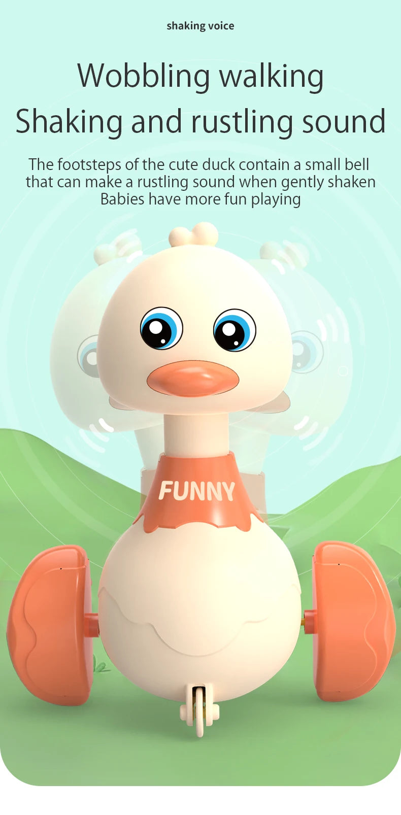 Desenhos animados do bebê Swing Duck Toy, Imprensa Veículos, Glide, Inércia Animal, Pull Back Cars, Early Education Toys for Toddlers, Boys, Girls