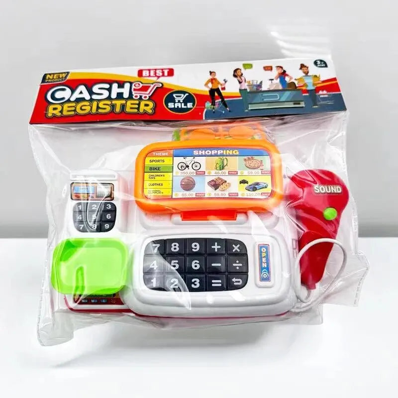 Simulação Cartoon Supermarket Cash Register, Brinquedo, Eletrodomésticos, Brincadeiras para Crianças, Elétrica, Iluminação, Registro de Som