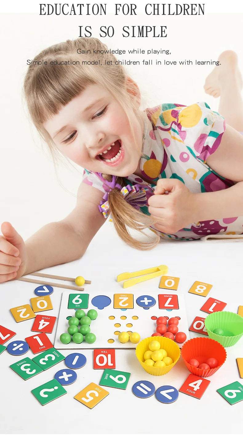 Clipe de descomposição digital montessori, brinquedo de matemática, combinação de cores, operação matemática, educação precoce, jogo de aprendizagem pré-escolar