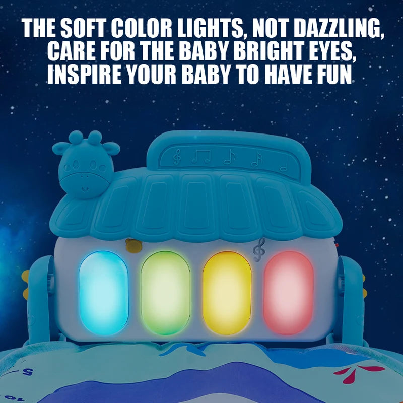 Bebê fitness suporte música jogar ginásio atividade brinquedos recém-nascido piano rastejando cobertor pedal jogo almofada educação precoce 0-36 meses presentes