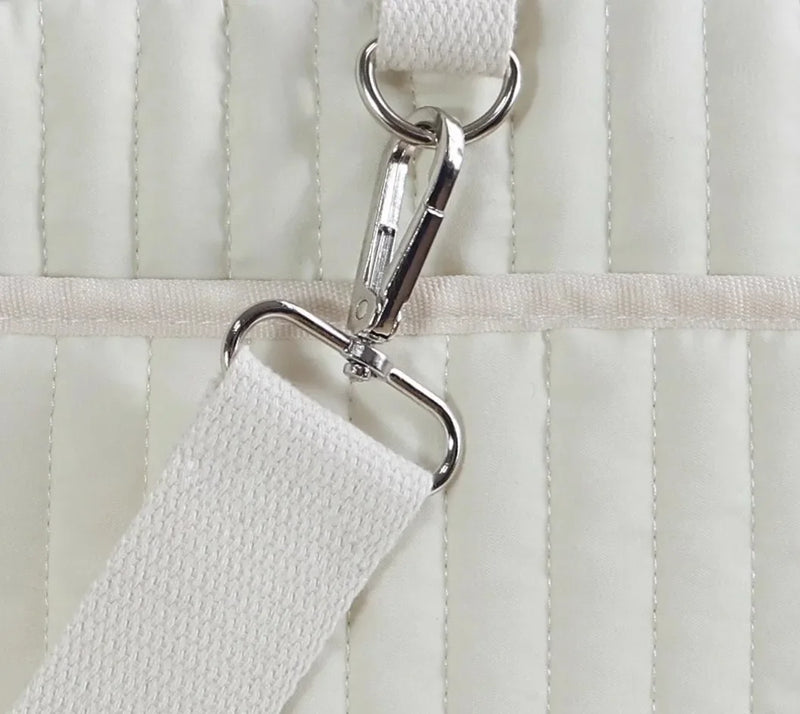 Saco de fraldas do bebê bonito urso flor bordado padrão saco de mamãe bebê bege algodão tecido zíper bolsa de fraldas novo saco de bagagem