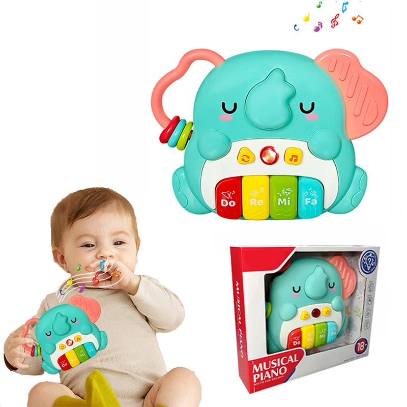 Crianças dos desenhos animados piano teclado jogo com sons animais piscando luz música instrumento do bebê brinquedos educativos crianças presentes