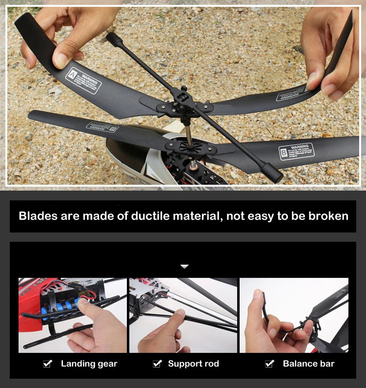 Helicóptero rc com controle remoto extra durável grande avião brinquedo para crianças modelo drone ao ar livre 3.5ch 80cm aeronave grande helicóptero