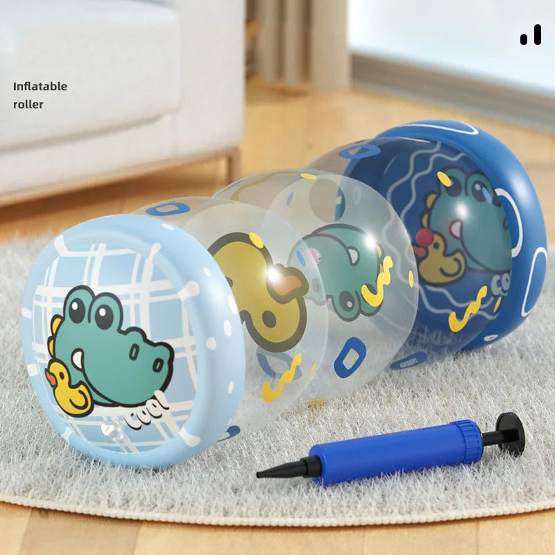 Brinquedo de atividade de desenvolvimento de rolo de engatinhar do bebê com jogos de chocalho de bola para o desenvolvimento de bebês 6 12 m brinquedo de engatinhar inflável