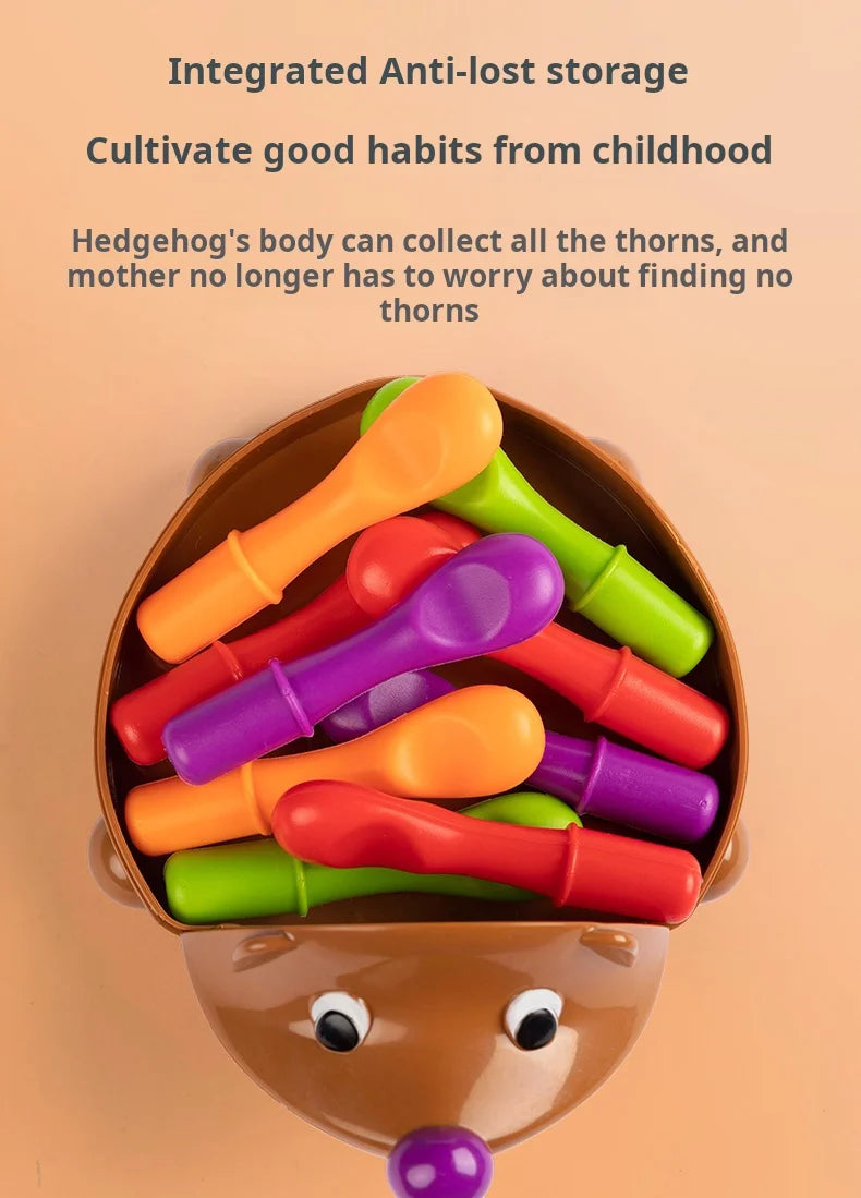 Brinquedos de educação precoce treinamento de ouriço focado no motor fino das crianças coordenação mão-olho luta inserido brinquedo para 1-3 anos