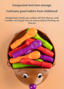 Brinquedos de educação precoce treinamento de ouriço focado no motor fino das crianças coordenação mão-olho luta inserido brinquedo para 1-3 anos