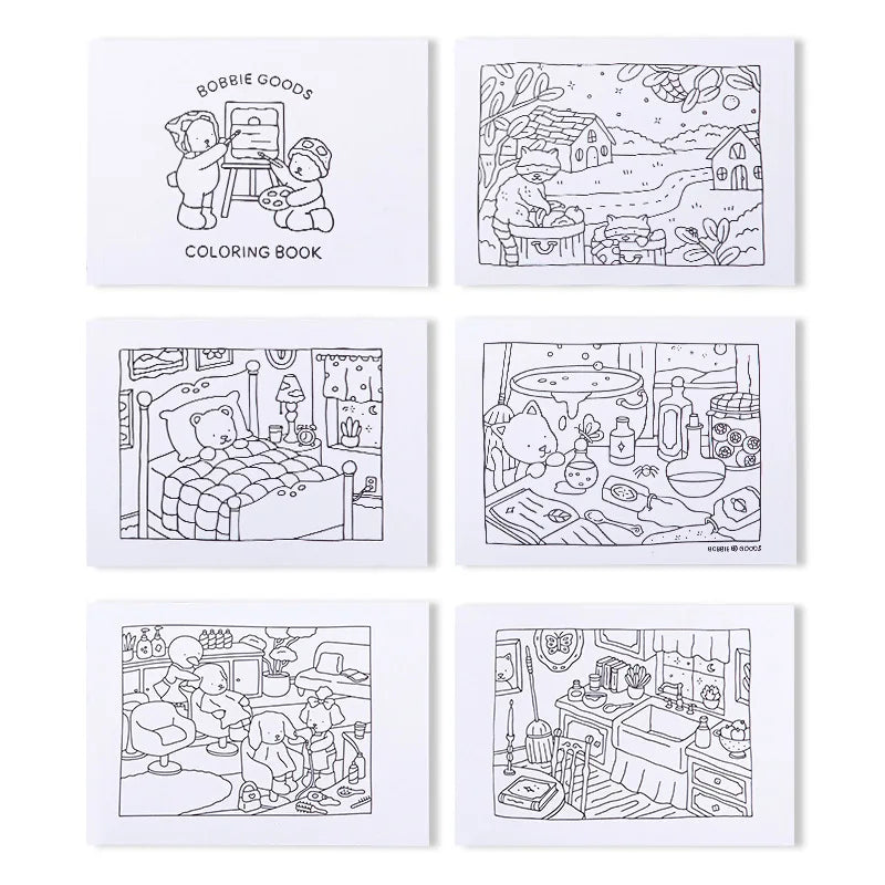 Crianças bobbie mercadorias livro para colorir crianças desenho livro pintura papel doodle caderno temas animais pintura suprimentos para presente