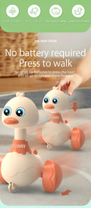 Desenhos animados do bebê Swing Duck Toy, Imprensa Veículos, Glide, Inércia Animal, Pull Back Cars, Early Education Toys for Toddlers, Boys, Girls