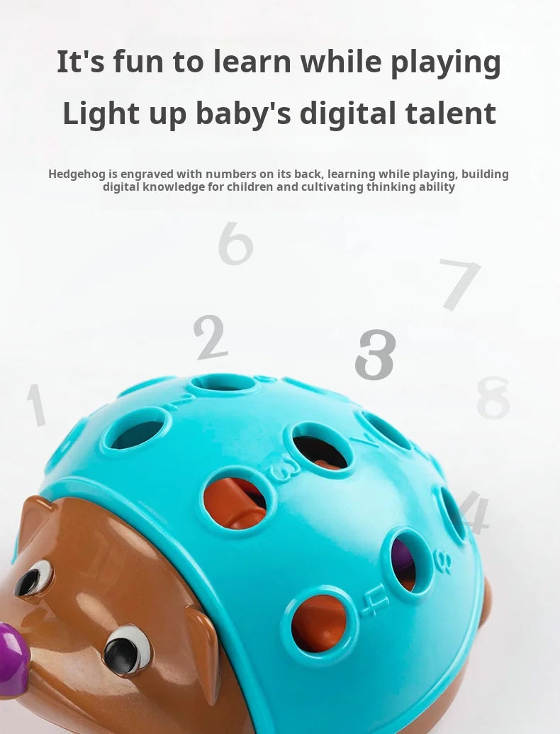 Brinquedos de educação precoce treinamento de ouriço focado no motor fino das crianças coordenação mão-olho luta inserido brinquedo para 1-3 anos