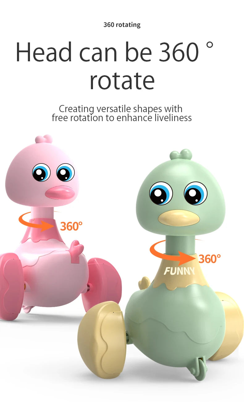 Desenhos animados do bebê Swing Duck Toy, Imprensa Veículos, Glide, Inércia Animal, Pull Back Cars, Early Education Toys for Toddlers, Boys, Girls