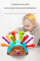 Brinquedos de educação precoce treinamento de ouriço focado no motor fino das crianças coordenação mão-olho luta inserido brinquedo para 1-3 anos