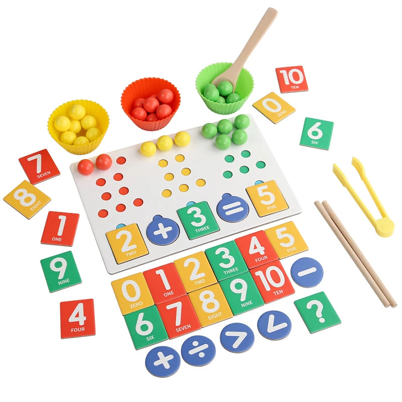 Clipe de descomposição digital montessori, brinquedo de matemática, combinação de cores, operação matemática, educação precoce, jogo de aprendizagem pré-escolar