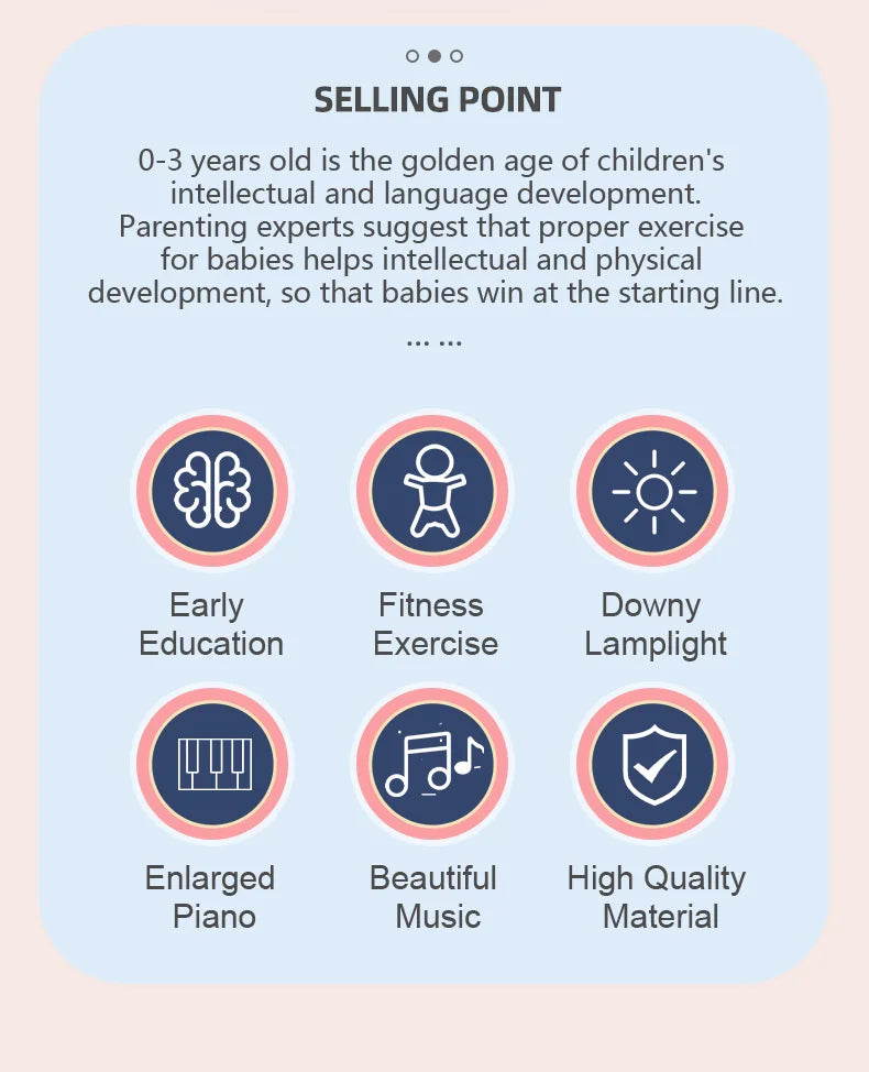 Bebê fitness suporte música jogar ginásio atividade brinquedos recém-nascido piano rastejando cobertor pedal jogo almofada educação precoce 0-36 meses presentes