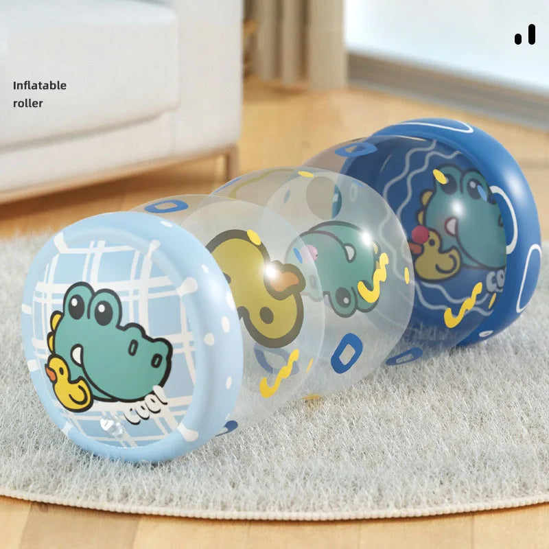 Brinquedo de atividade de desenvolvimento de rolo de engatinhar do bebê com jogos de chocalho de bola para o desenvolvimento de bebês 6 12 m brinquedo de engatinhar inflável