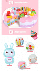 Simulação DIY Bolo de Aniversário Modelo para Crianças, Cozinha Finja Jogar, Cortar Frutas, Brinquedo de Comida para Crianças, Presente Infantil, 37Pcs