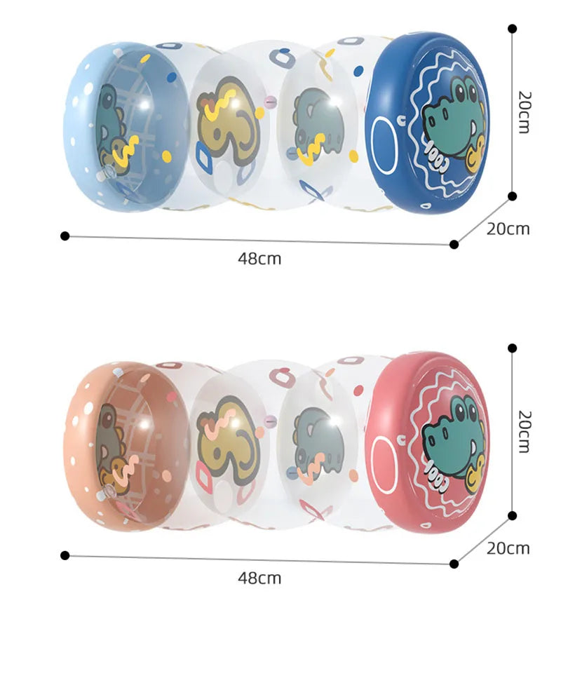 Brinquedo de atividade de desenvolvimento de rolo de engatinhar do bebê com jogos de chocalho de bola para o desenvolvimento de bebês 6 12 m brinquedo de engatinhar inflável