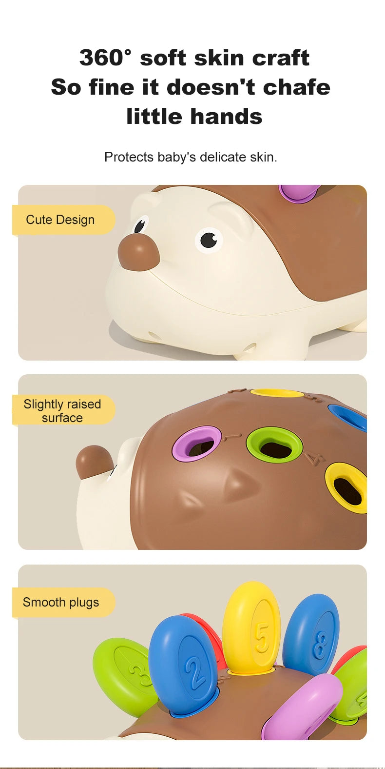 Montessori bebê ouriço brinquedos concentração treinamento educação brinquedos motor fino sensorial brinquedo educativo para crianças presentes de aniversário