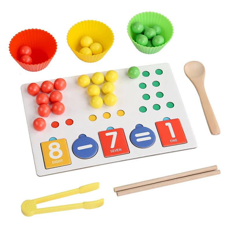 Clipe de descomposição digital montessori, brinquedo de matemática, combinação de cores, operação matemática, educação precoce, jogo de aprendizagem pré-escolar