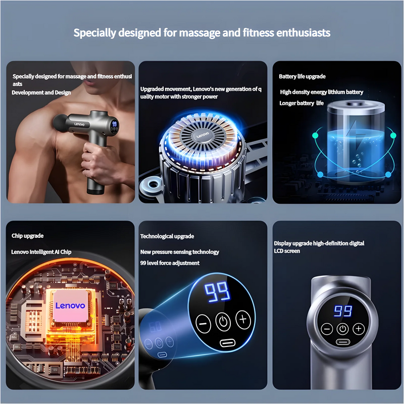 Pistola Massageadora Fitness Com Redução De Ruídos De Alta Potencia