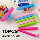 10 pçs plástico doce cor clipes finos saco boca ferramenta de vedação para manter biscoitos de chip fresco casa cozinha suprimentos cor aleatória