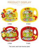Crianças dos desenhos animados piano teclado jogo com sons animais piscando luz música instrumento do bebê brinquedos educativos crianças presentes