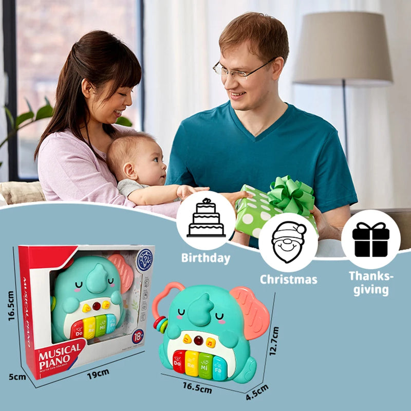 Crianças dos desenhos animados piano teclado jogo com sons animais piscando luz música instrumento do bebê brinquedos educativos crianças presentes
