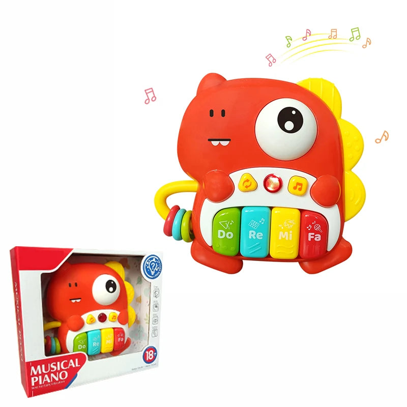 Crianças dos desenhos animados piano teclado jogo com sons animais piscando luz música instrumento do bebê brinquedos educativos crianças presentes