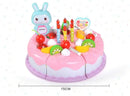 Simulação DIY Bolo de Aniversário Modelo para Crianças, Cozinha Finja Jogar, Cortar Frutas, Brinquedo de Comida para Crianças, Presente Infantil, 37Pcs