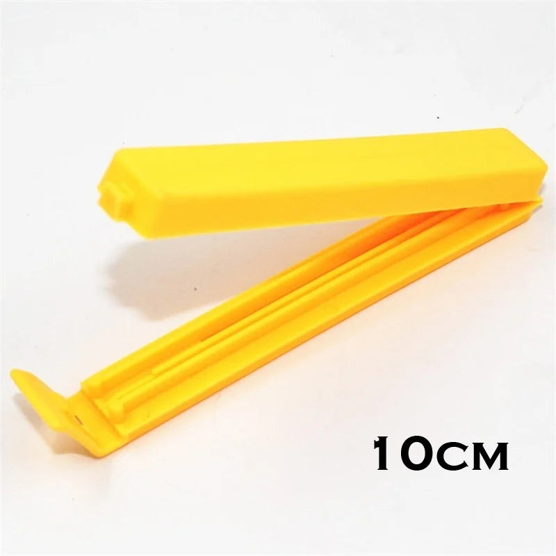 10 pçs plástico doce cor clipes finos saco boca ferramenta de vedação para manter biscoitos de chip fresco casa cozinha suprimentos cor aleatória