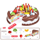 Simulação DIY Bolo de Aniversário Modelo para Crianças, Cozinha Finja Jogar, Cortar Frutas, Brinquedo de Comida para Crianças, Presente Infantil, 37Pcs