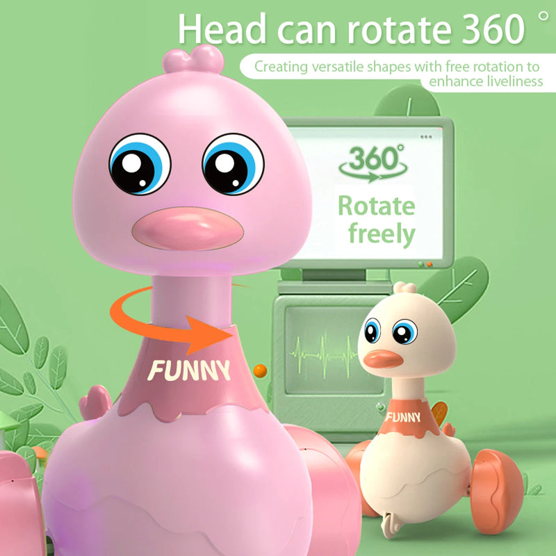 Desenhos animados do bebê Swing Duck Toy, Imprensa Veículos, Glide, Inércia Animal, Pull Back Cars, Early Education Toys for Toddlers, Boys, Girls