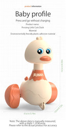Desenhos animados do bebê Swing Duck Toy, Imprensa Veículos, Glide, Inércia Animal, Pull Back Cars, Early Education Toys for Toddlers, Boys, Girls
