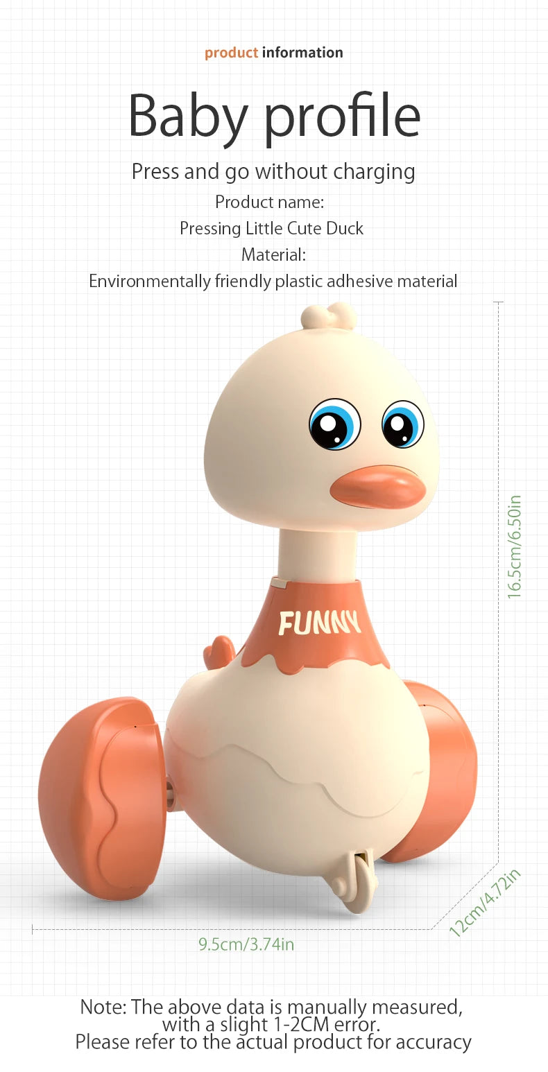 Desenhos animados do bebê Swing Duck Toy, Imprensa Veículos, Glide, Inércia Animal, Pull Back Cars, Early Education Toys for Toddlers, Boys, Girls