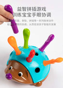 Brinquedos de educação precoce treinamento de ouriço focado no motor fino das crianças coordenação mão-olho luta inserido brinquedo para 1-3 anos