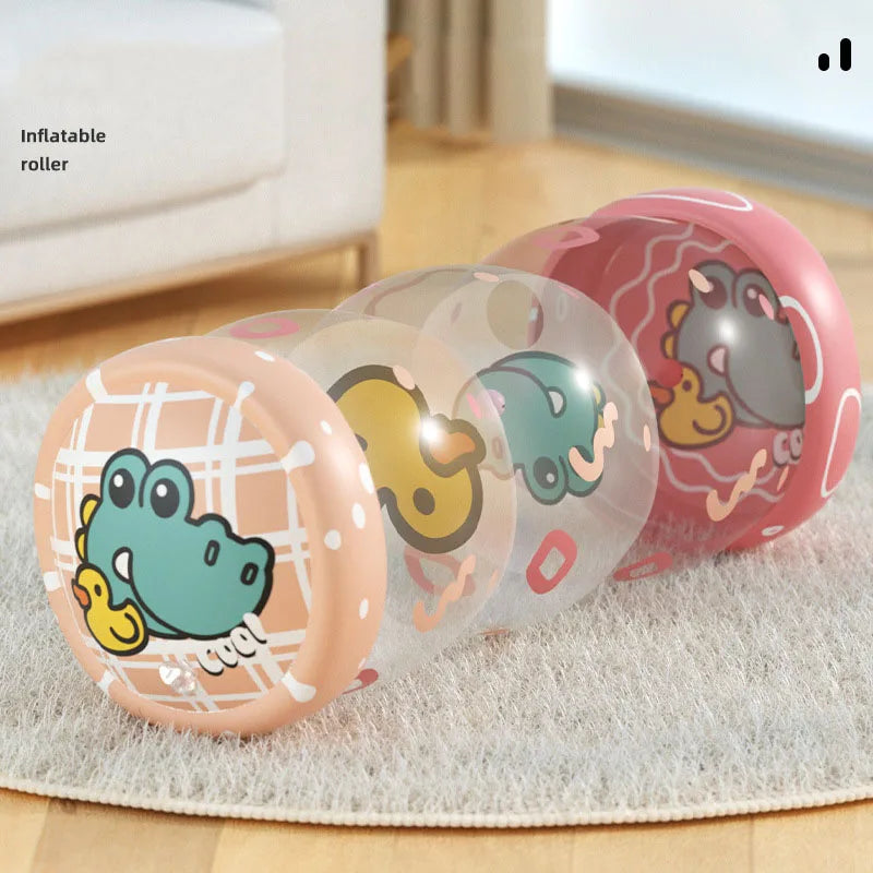 Brinquedo de atividade de desenvolvimento de rolo de engatinhar do bebê com jogos de chocalho de bola para o desenvolvimento de bebês 6 12 m brinquedo de engatinhar inflável